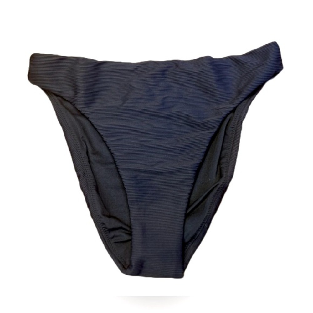 NWT J. Crew Black Ribbed High Rise Swim Bikini Bottom, Sizes: Small, Medium & 3X